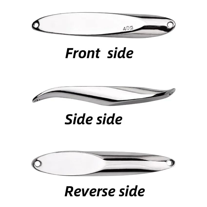 Cebo duro de 3 uds., cuchara plateada, señuelo de Jigging, anzuelo triple de Metal, hoja de fundición, Spinner, cucharas de curricán, cebo giratorio de hoja inoxidable