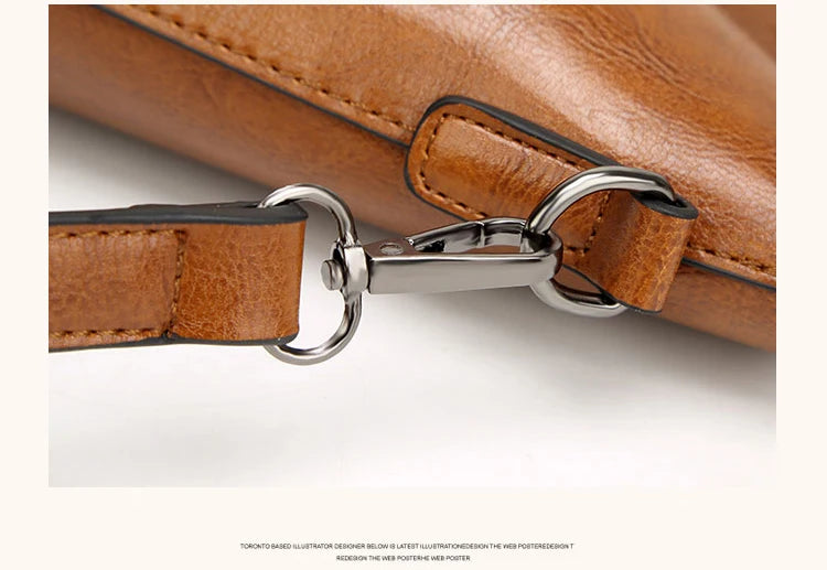 Bolsos de hombro de cuero con cera de aceite para mujer, bolso cruzado Vintage,