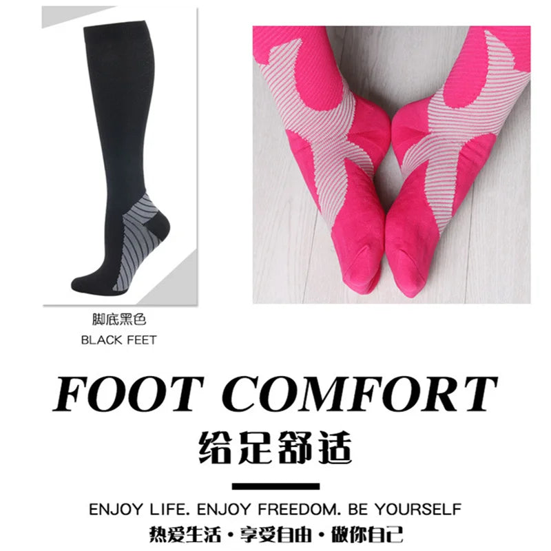 Running Compression Stockings Marathon Hiking Sports Socks 