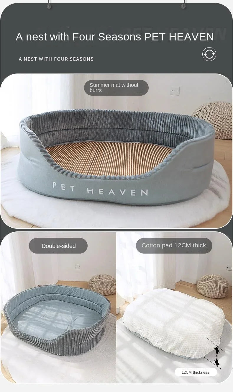 Casa para perros grandes, cama suave de doble cara para mascotas, sofá cálido, cojín, cesta grande para mascotas, manta, accesorios, productos para perreras medianas