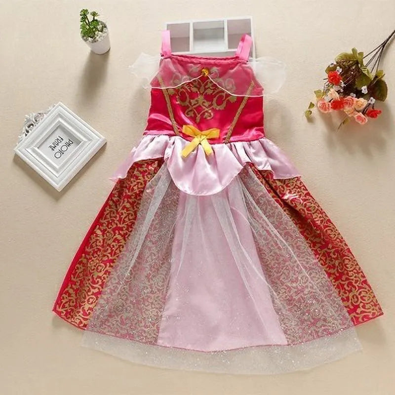 Girls Princess Dress Cinderella Snow White Aurora So Costume 