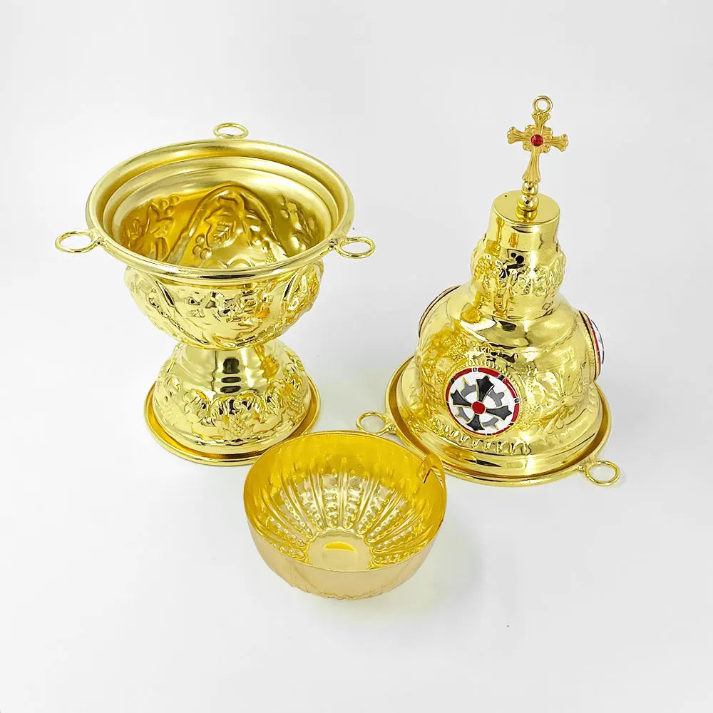 Orthodox Church incense burner, liturgical censer items 