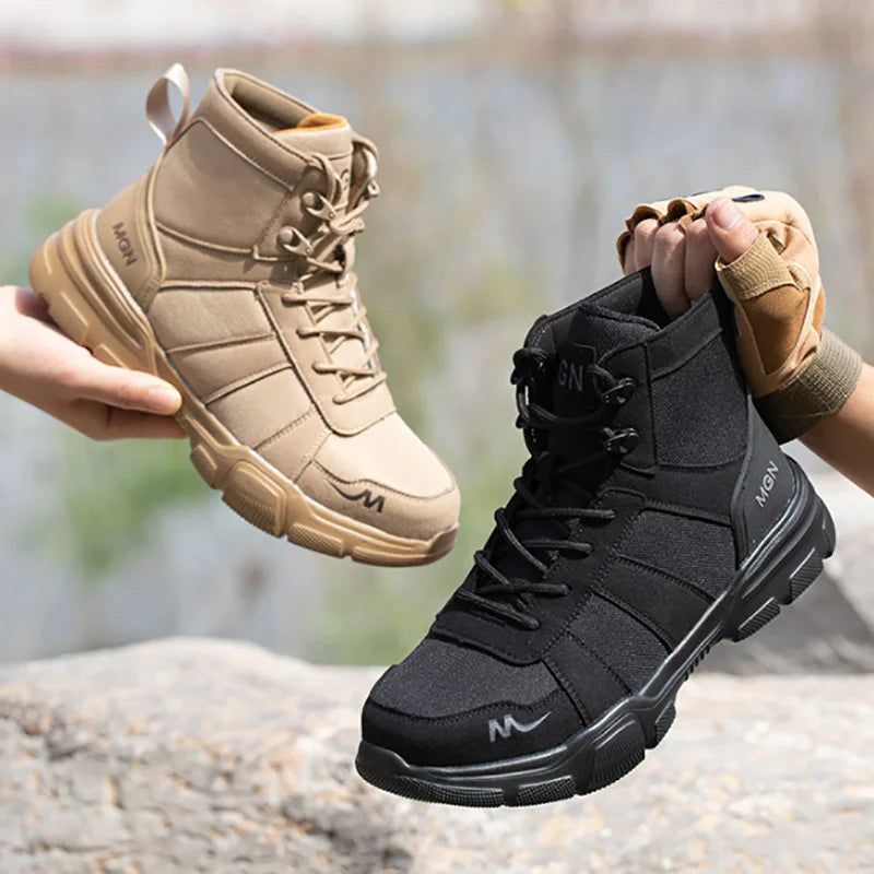 Botas de trabajo indestructibles, zapatos de seguridad con punta de acero, zapat
