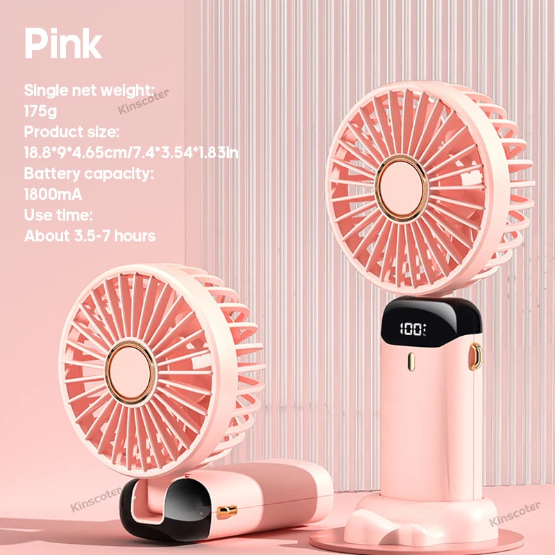 Mini USB Handheld Fan Portable Folding Neck Hanging Fan 