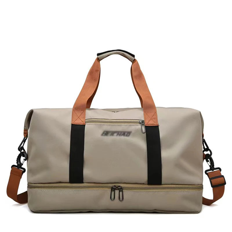 Bolsa de equipaje de viaje Oxford impermeable para hombre, bolso de mano Boston multifuncional, separación seca y húmeda, bolso de hombro deportivo para gimnasio