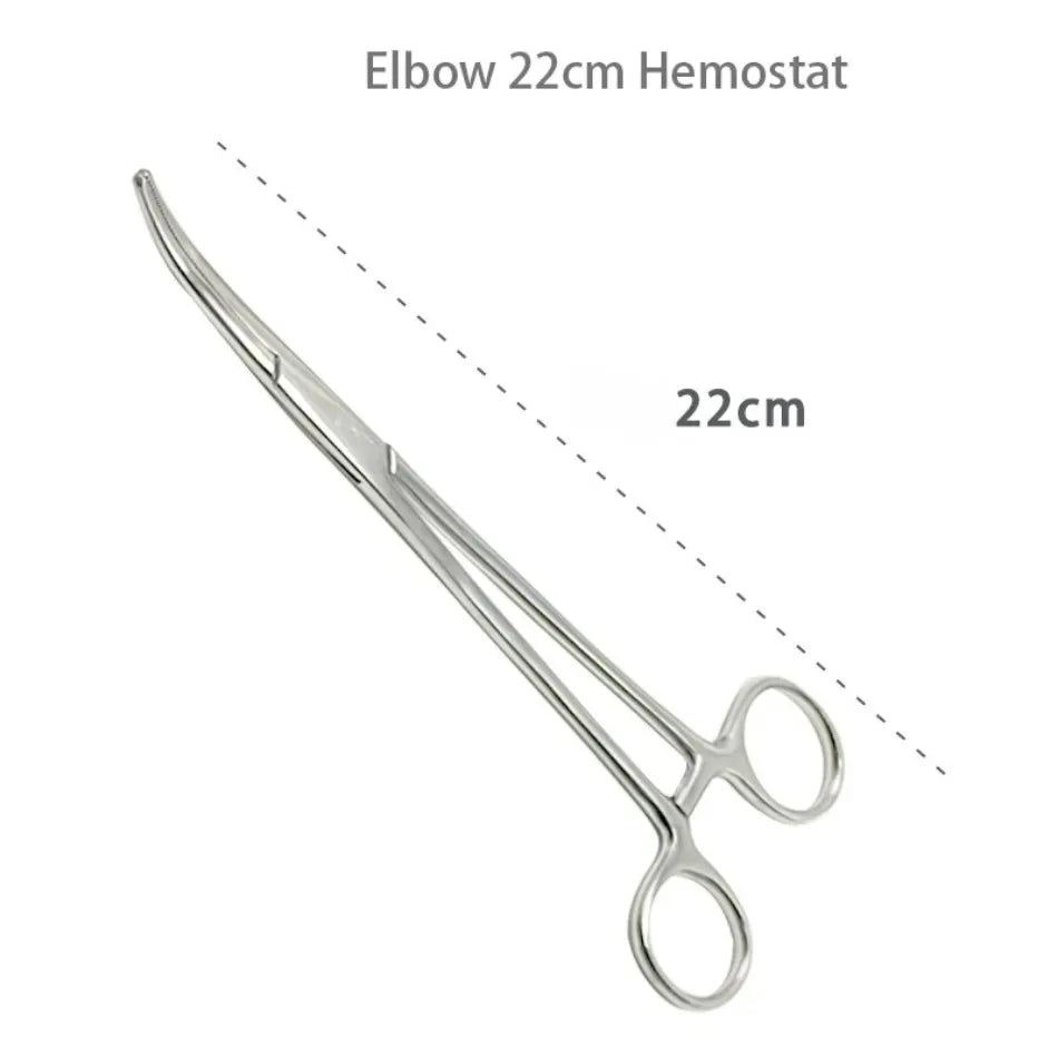 Pinzas hemostáticas de acero inoxidable, pinzas quirúrgicas vasculares, codo r