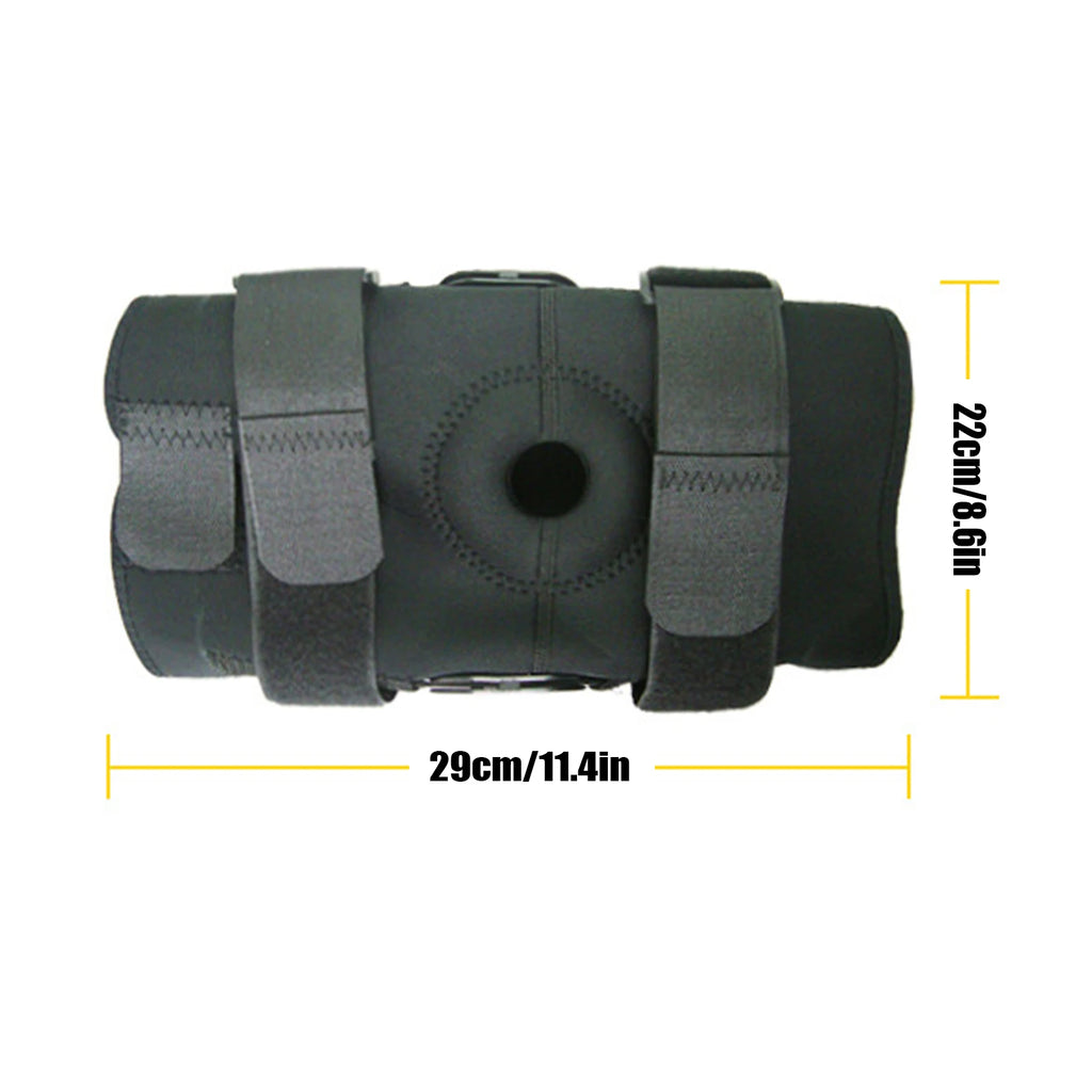 Rodillera con bisagras, soporte estabilizador de rótula lateral con correa, Alm
