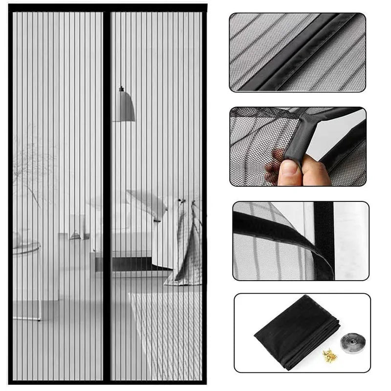 No Drilling Magnetic Door Curtain Automatic Closing Anti Mosquito 