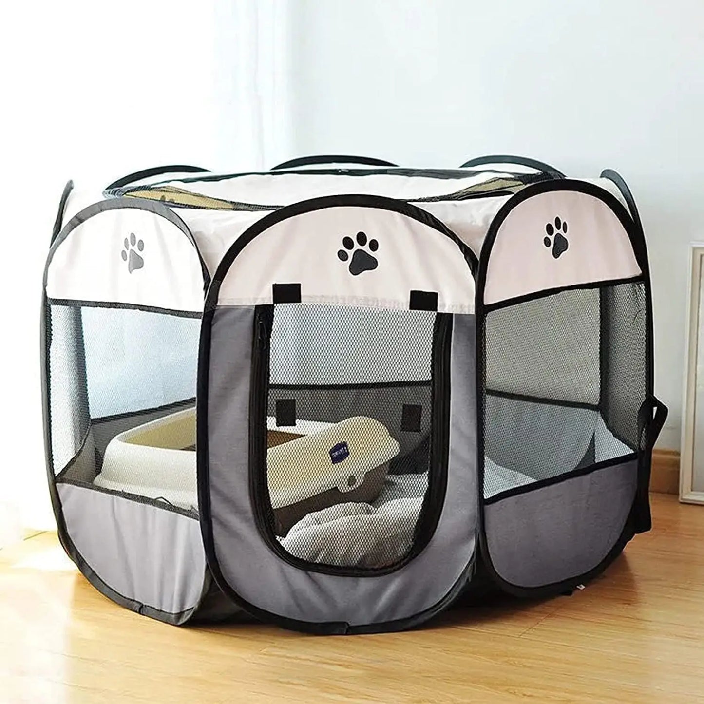 Tienda de campaña plegable portátil para gatos, casa de viaje al aire libre, jaula para perros y gatos, cercas grandes de fácil operación