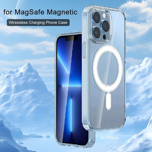 Vanuoxin-funda magnética Original para iPhone, carcasa transparente a prueba de golpes para iPhone 15, 14, 13, 12 Mini, 11 Pro Max, MagSafe, PC + TPU