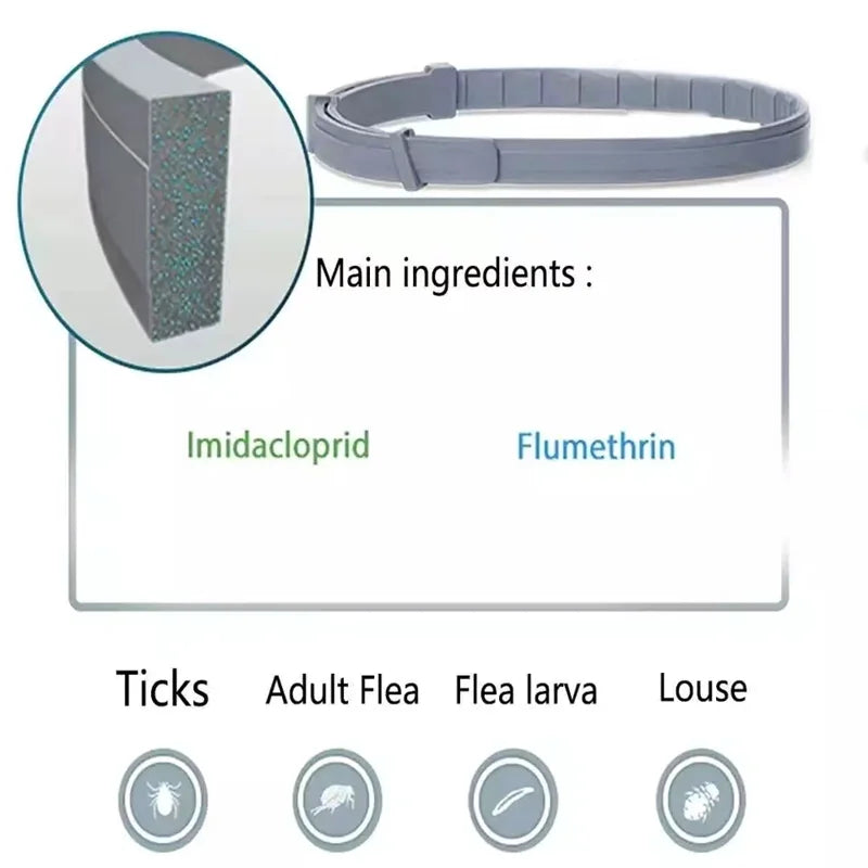 Pet Flea and Tick Collar 8 Months Retractable Protection 