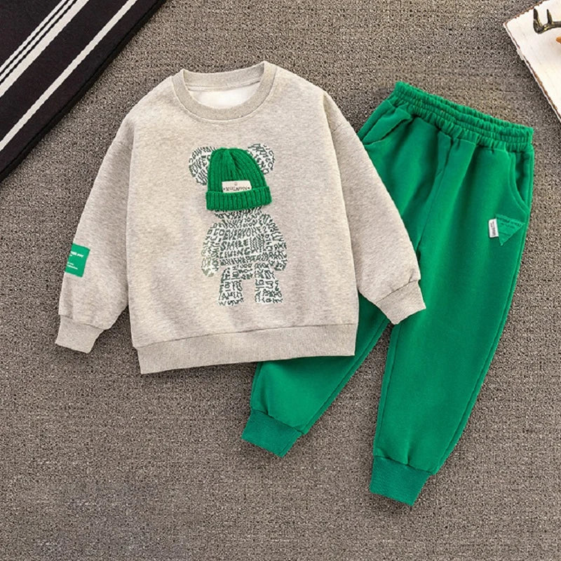 Conjunto de ropa para niños y niñas, prendas de vestir exteriores con capucha,