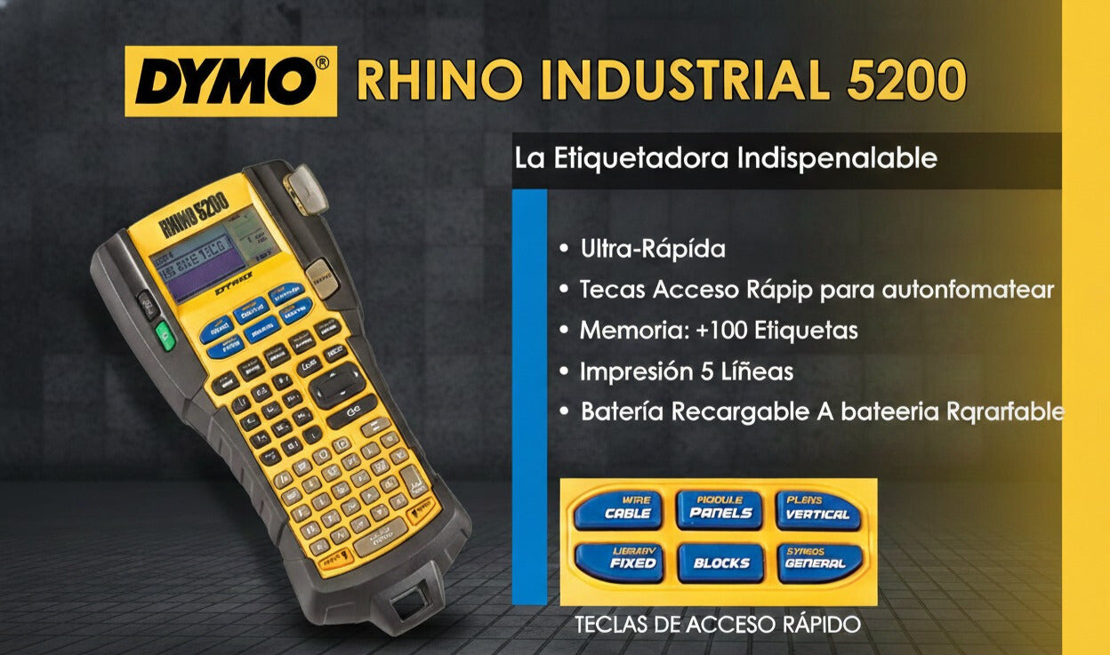 Dymo® Rhino Industrial 5200 Kit de Rotuladora