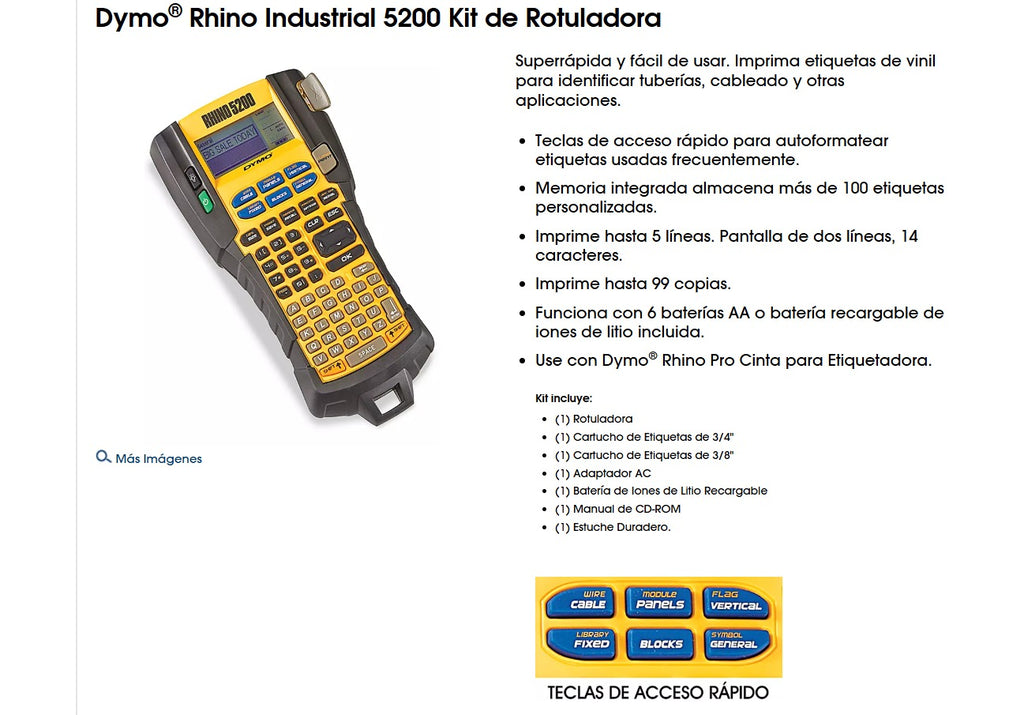 Dymo® Rhino Industrial 5200 Kit de Rotuladora