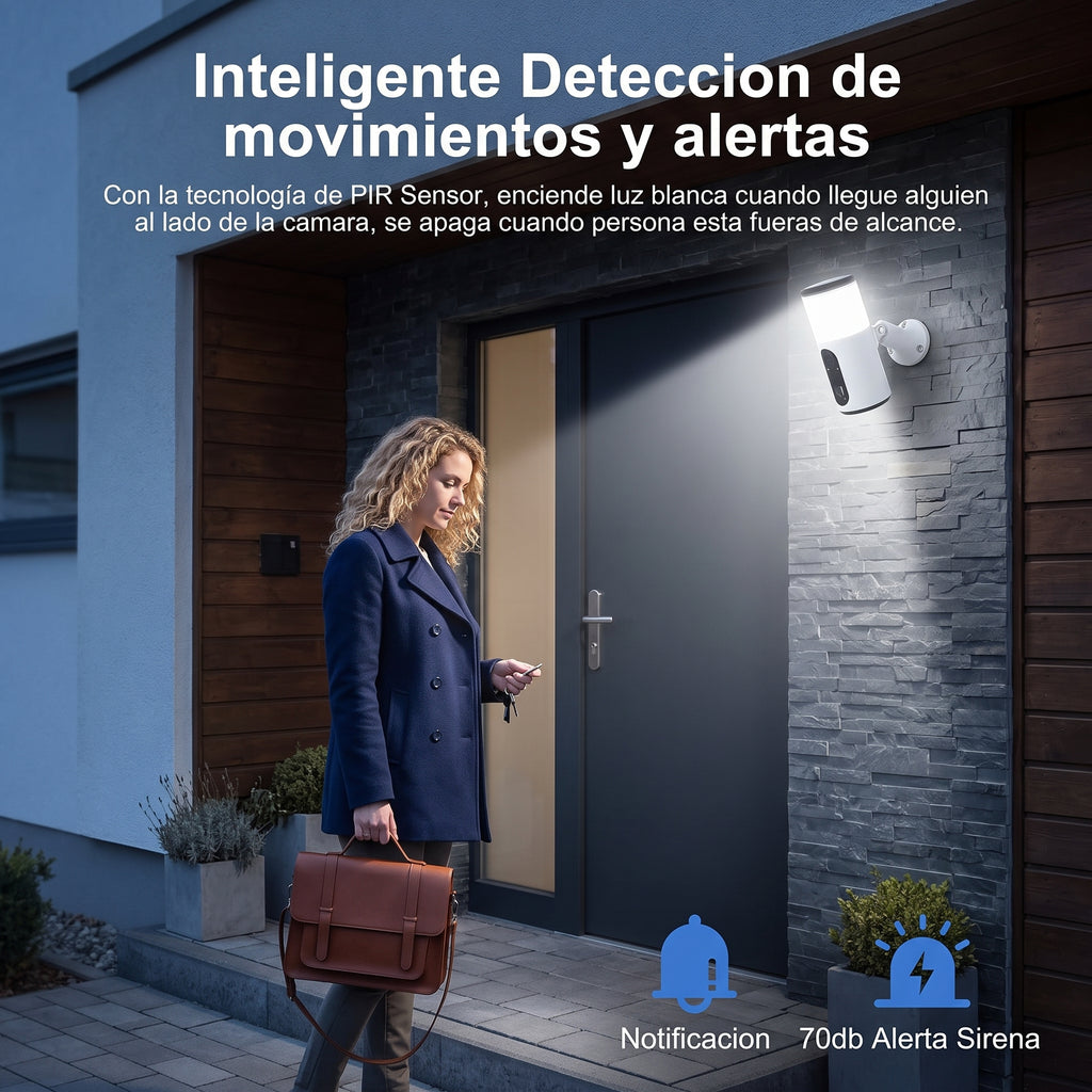 ANRAN Cámara de Seguridad Solar WiFi 2.4G 3MP para Exterior | Visión Nocturna a Color, Audio Bidireccional y Alarma