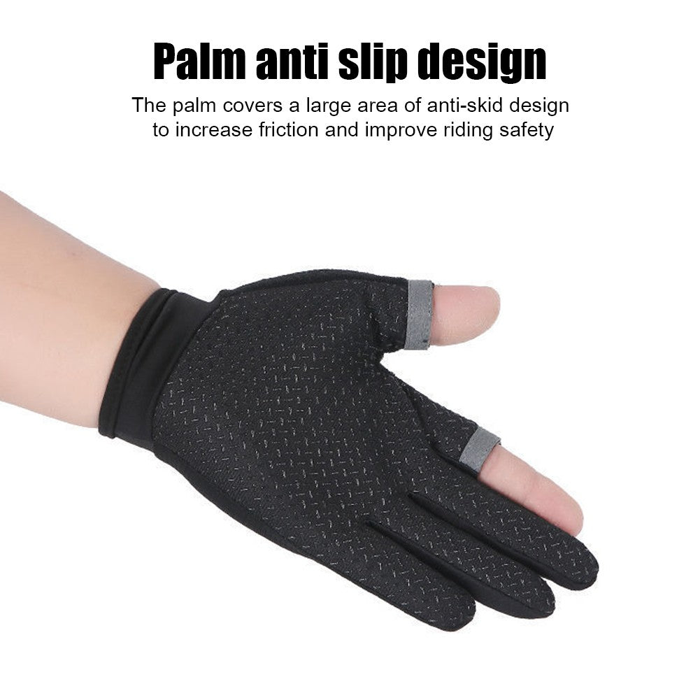 Guantes de pesca de verano para hombre y mujer, guantes de pesca transpirables con corte de dos dedos para pantalla táctil, antideslizantes, a prueba de sol, para ciclismo y Fitness