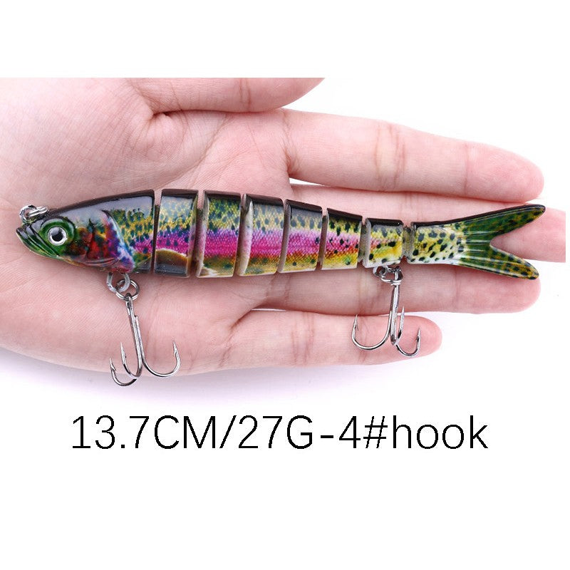 Señuelo de Pesca multiarticulado, cebo segmentado biónico de hundimiento lento, aparejos oscilantes para Pesca de lubina de agua dulce y salada, 10/8/5/3/1 piezas