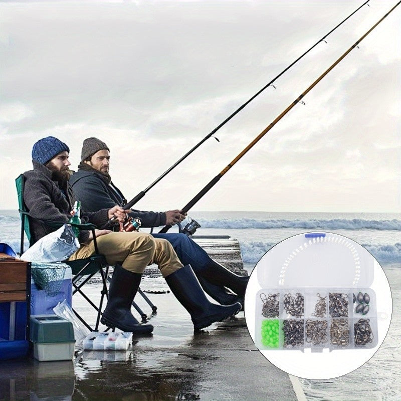 Juego de conectores de pesca de 150 Uds., spinner de cambio rápido, plomo para huevos, cuentas luminosas