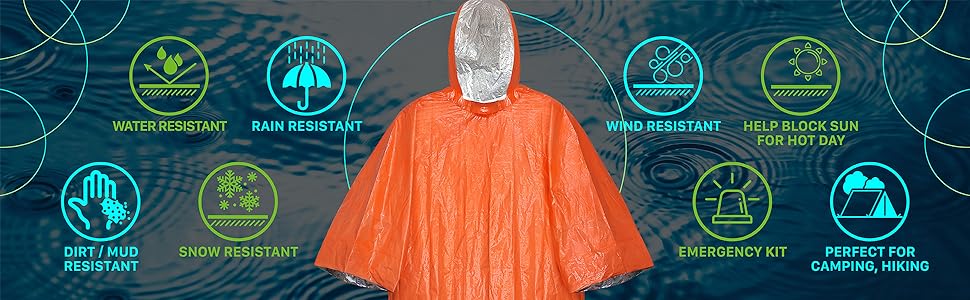 3 in 1 Outdoor Hooded Military Raincoat Men's Waterproof Poncho 