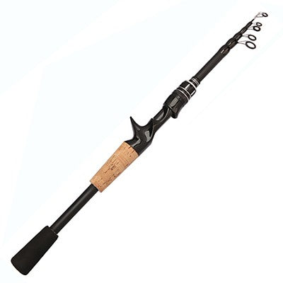 Caña de pescar con señuelo Baitcasting, telescópica giratoria, mango de madera de 8g-25g, aparejos de pesca de fundición de carbono, peso ligero profesional