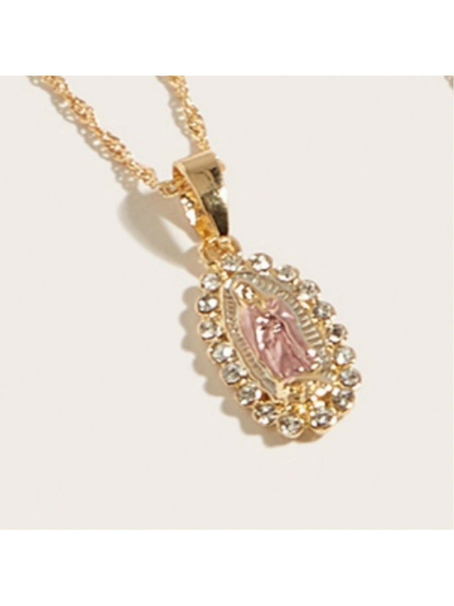 1 collar con colgante dela Virgen María para mujer, sencillo