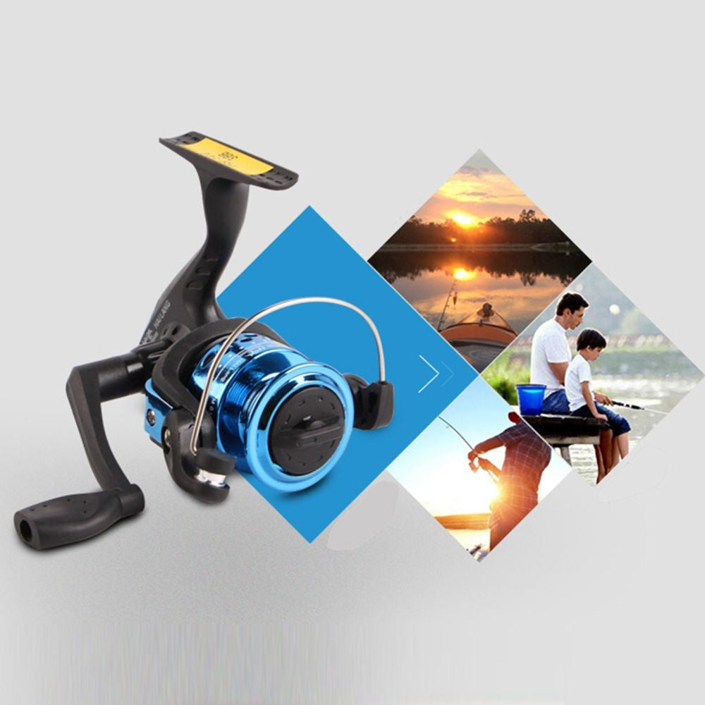 Ruedas de arrastre portátiles, carrete de pesca ultraligero, relación de engranaje 5,2: 1, carrete giratorio con sedal de pesca de 60m, suministros de pesca