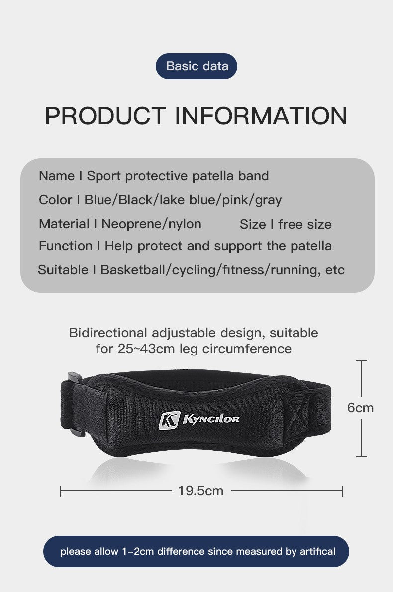 Rodillera rótula ajustable de Gel de sílice, Protector de correa para tendón de rodilla, rodillera para correr, deportes, ciclismo, gimnasio, soporte para rodilla, 1 ud.