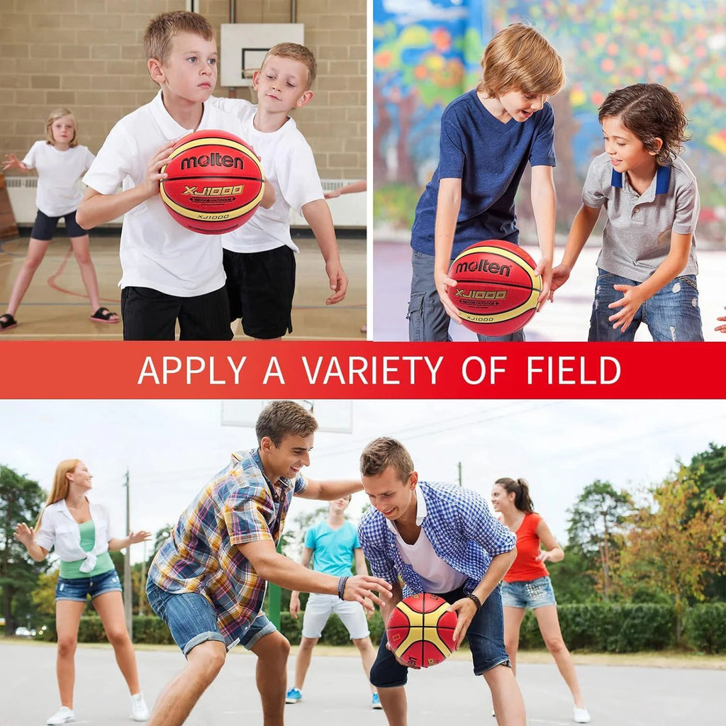 Baloncesto fundido XJ1000 Talla 6, 7 Entrenamiento interior/exterior Baloncesto de cuero PU resistente al desgaste