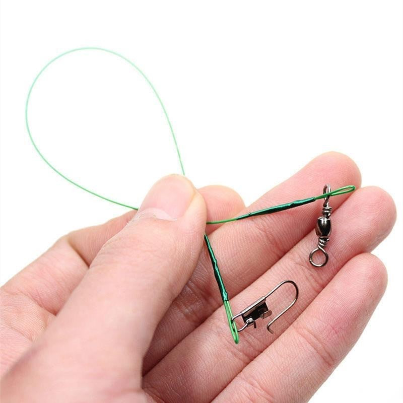 Línea de pesca de acero antimordida de fuerza de tracción súper fuerte líder de alambre de acero con broches giratorios alambre de plomo de pesca 200/100/60/20 piezas