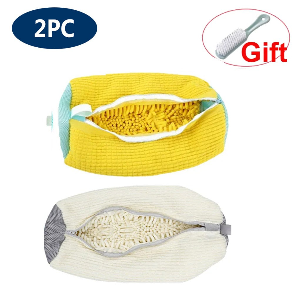 Bolsa de lavado de tenis, bolsa de lavandería, Protector de zapatos acolchado, bolsa de lavado de poliéster de fibra esponjosa, organizador de secado lavable a máquina