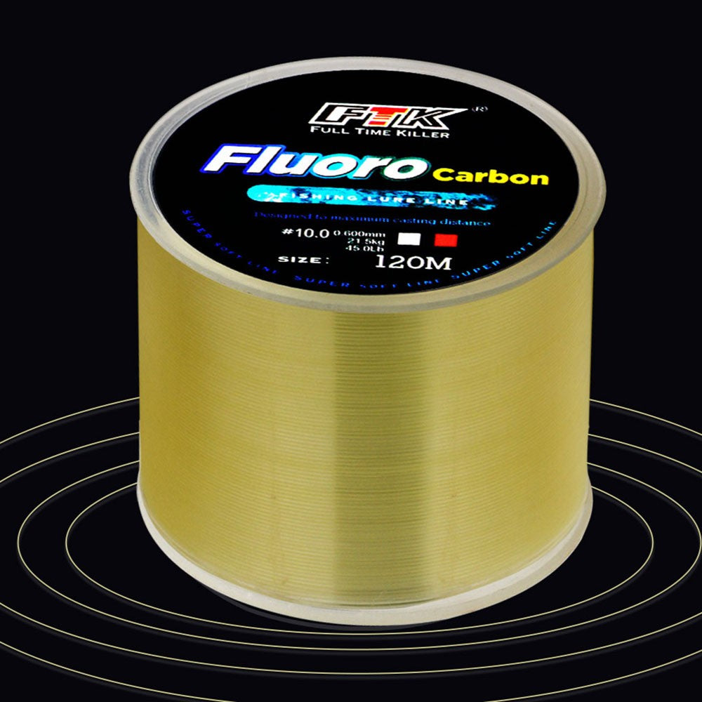FTK-sedal de pesca con revestimiento de fluorocarbono, 120M, línea líder de fibra de carbono, 7,15LB-45LB, alambre de señuelo de pesca, línea de hundimiento, Japón