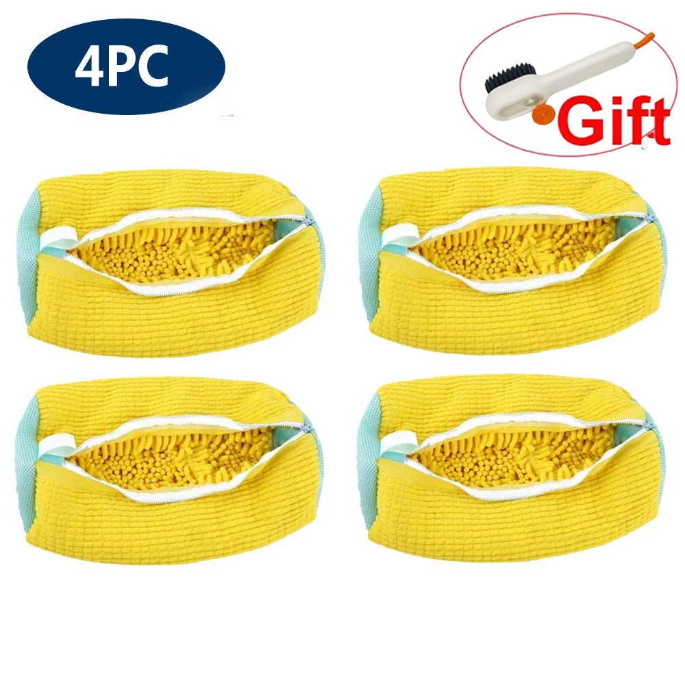 Bolsa de lavado de tenis, bolsa de lavandería, Protector de zapatos acolchado, bolsa de lavado de poliéster de fibra esponjosa, organizador de secado lavable a máquina