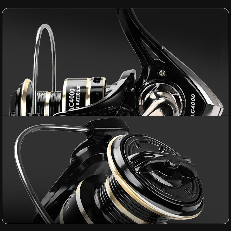 Carrete giratorio de arrastre máximo de 8KG para pesca AC3000 4000 5000, carrete de Metal con mango, plantilla de mar, carrete de carpa, rueda de bobina de pesca