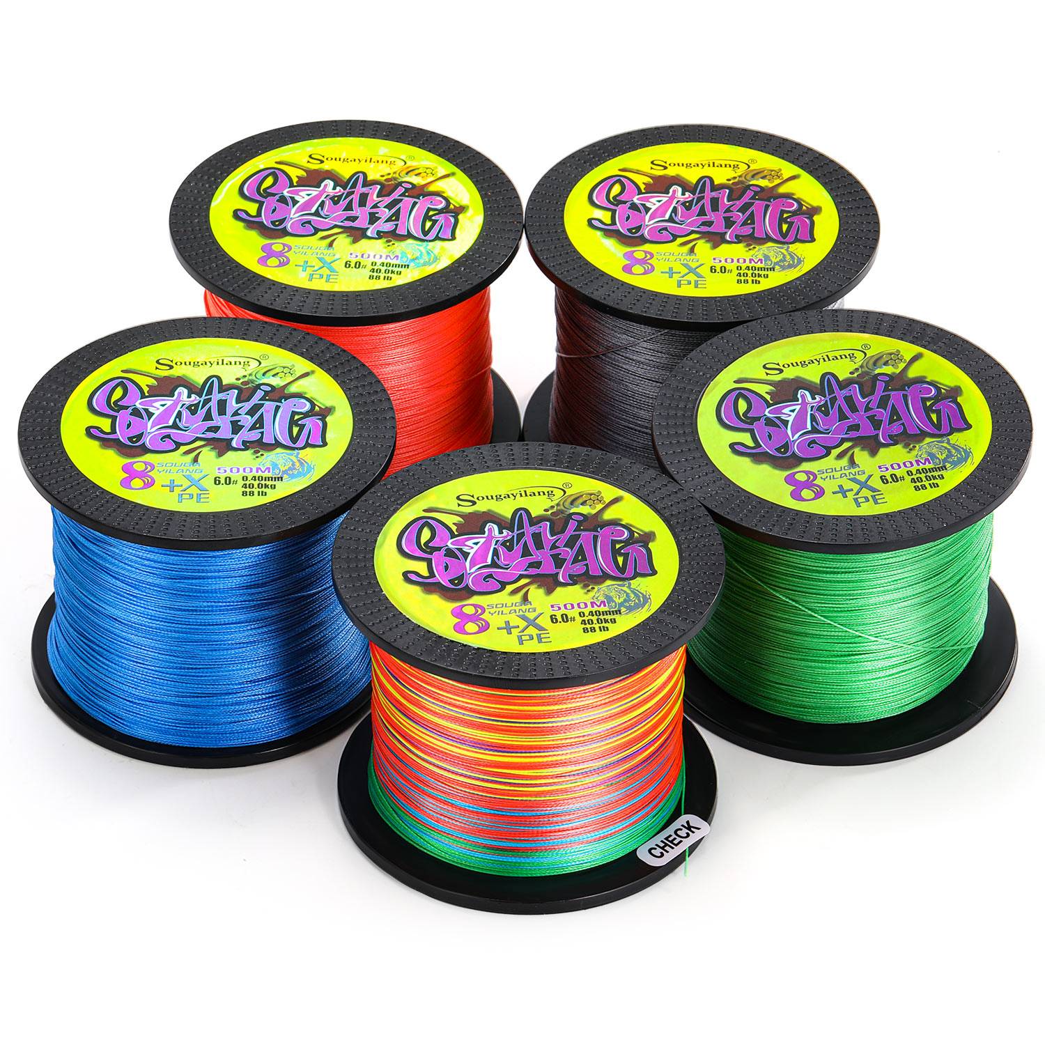 Sougayilang 100M 300M 500M X8 hilo de pescar trenzado 0,12-0,40mm hilo de pescar de carpa multifilamento multifunción para 22-88LB