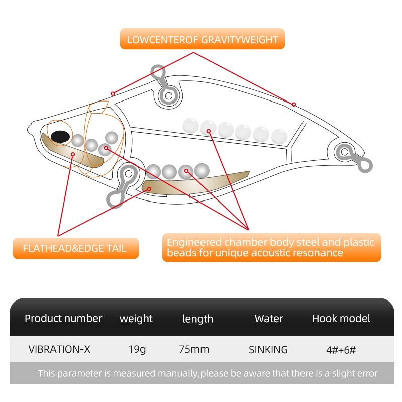 MEREDITH VIBRATION-X VIB 75mm 19g Wobblers aparejos de pesca Señuelos de pesca cebo vibratorio para accesorios artificiales de profundidad completa