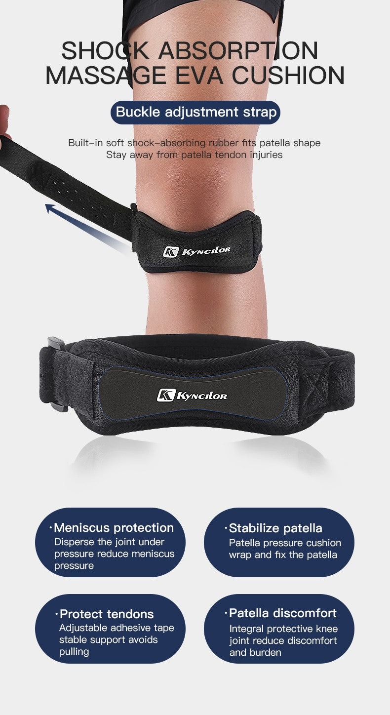 Rodillera rótula ajustable de Gel de sílice, Protector de correa para tendón de rodilla, rodillera para correr, deportes, ciclismo, gimnasio, soporte para rodilla, 1 ud.