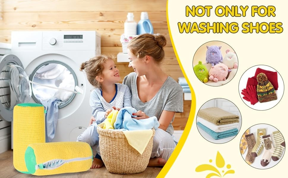 Bolsa de lavado de tenis, bolsa de lavandería, Protector de zapatos acolchado, bolsa de lavado de poliéster de fibra esponjosa, organizador de secado lavable a máquina