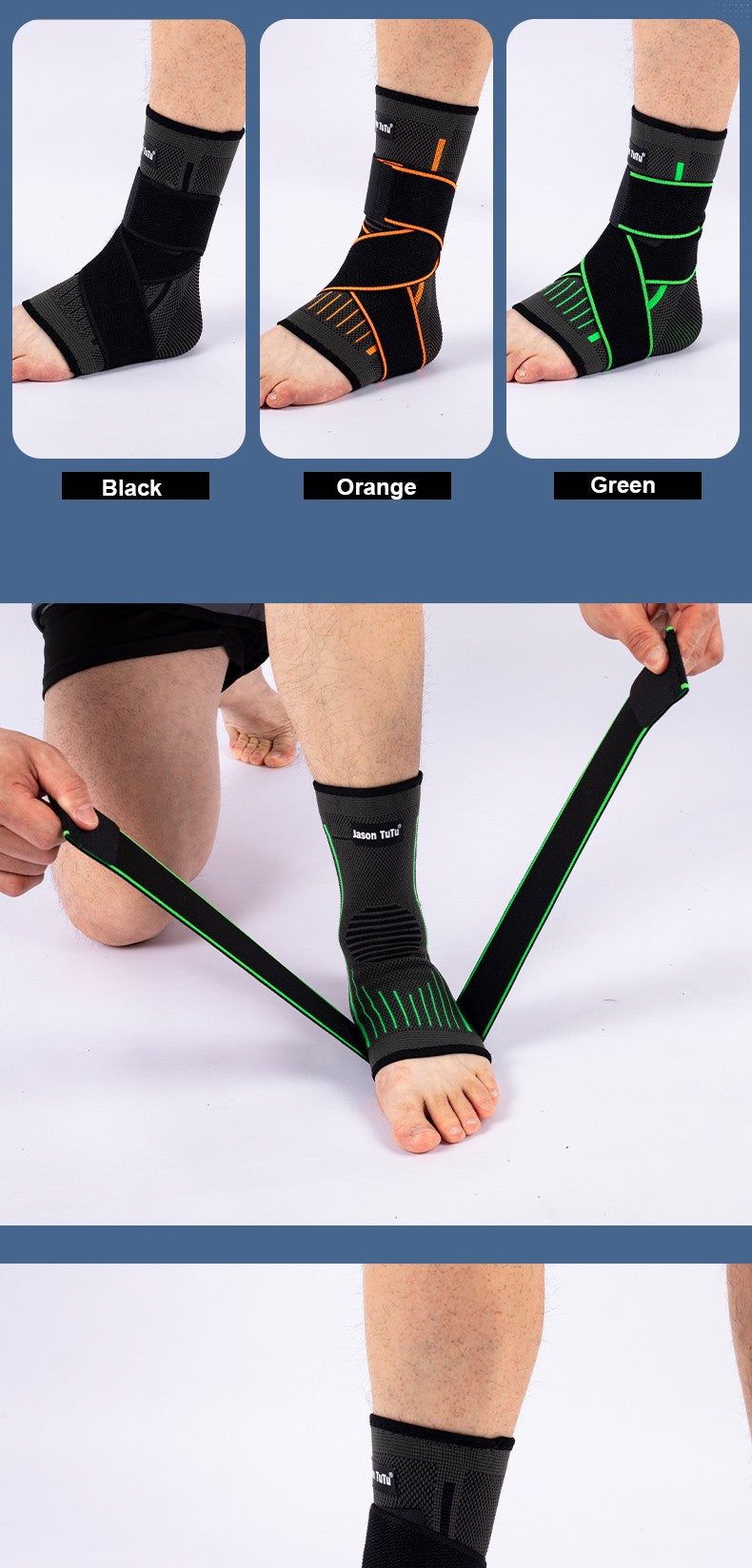 Tobillera ajustable de compresión, Protector de tobillo para correr, fútbol, baloncesto, tejido de nailon, vendaje de gimnasio, correa de tobillo