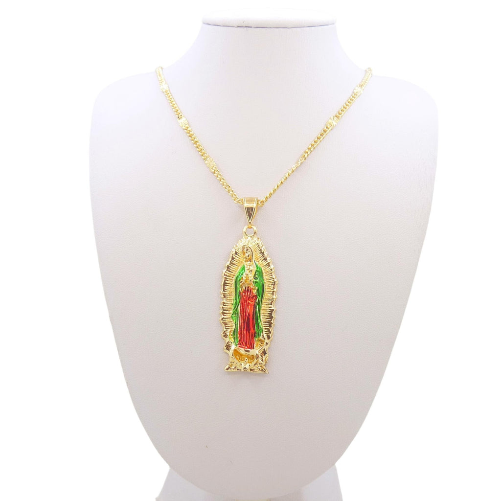 Pintura chapada en oro Virgen María  colgante joyería religiosa- Virgen