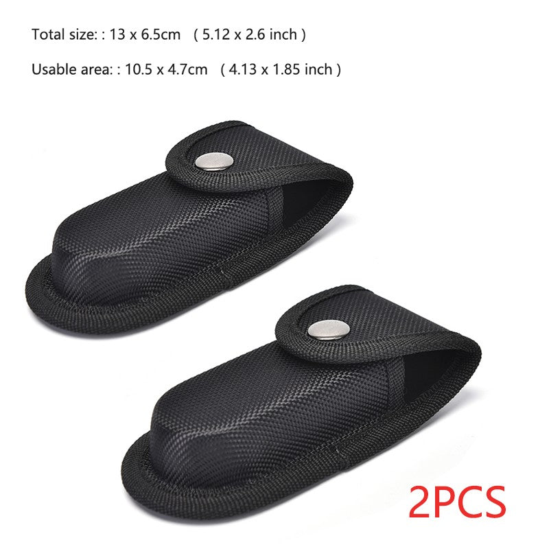 Funda negra plegable para guardar cuchillos, bolsa con alicates, cinturón de nailon, bolsillo de transporte, soporte para linterna, paquete de cintura