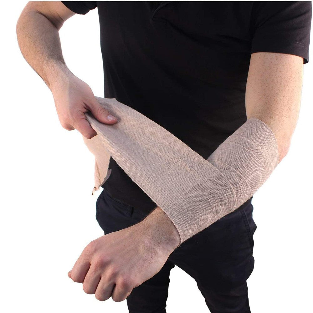 Vendaje de compresión elástico de 5 rollos con ganchos, cinta de soporte deportivo atlético para tobillo, muñeca, brazo, esguinces de piernas, medida de primeros auxilios