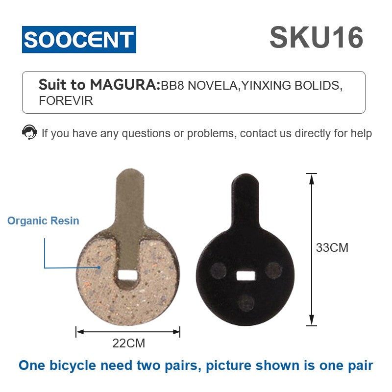 Pastillas de freno hidráulicas para bicicleta de montaña, pastillas de freno de disco de resina orgánica para Shimano xt M445 355 395 Magura, 1 par/2 uds.