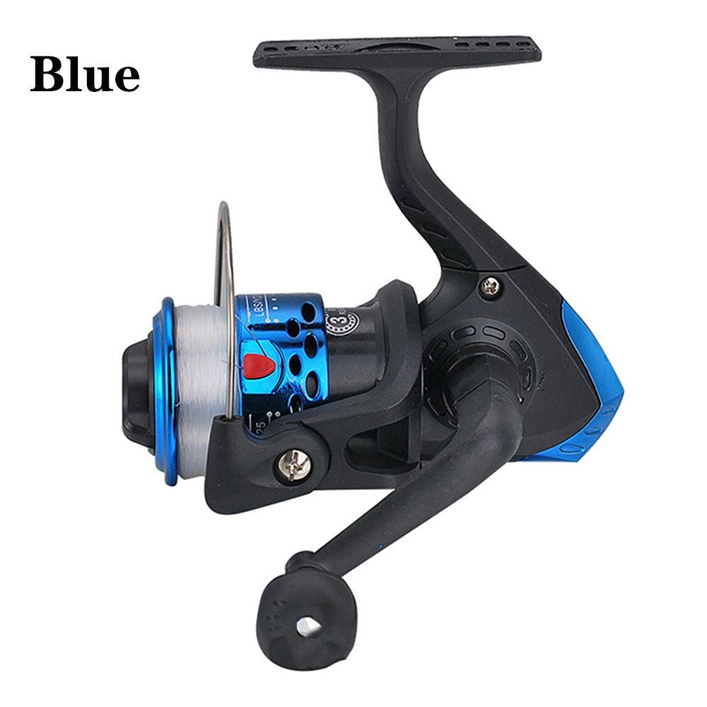 Ruedas de arrastre portátiles, carrete de pesca ultraligero, relación de engranaje 5,2: 1, carrete giratorio con sedal de pesca de 60m, suministros de pesca