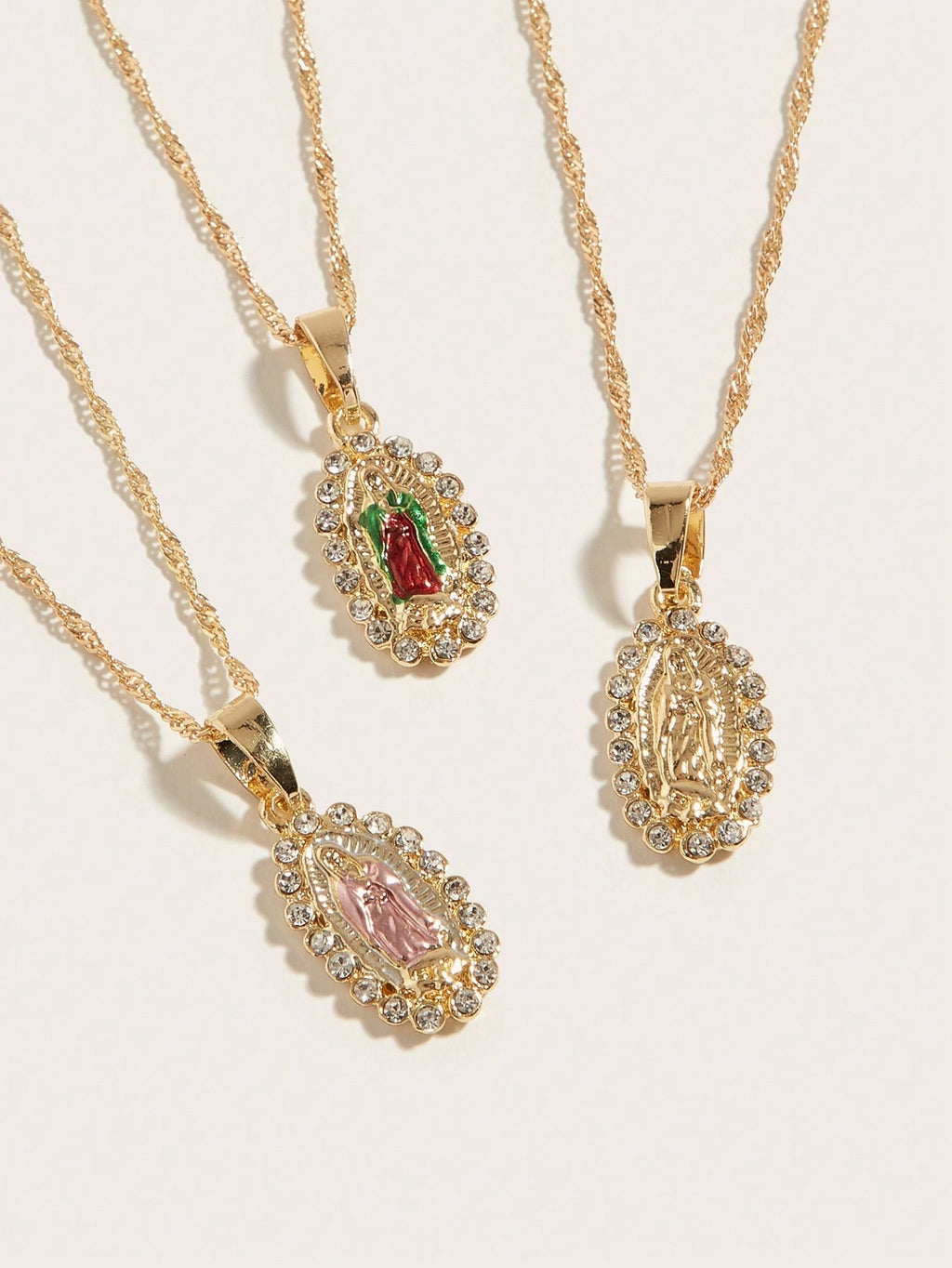 1 collar con colgante dela Virgen María para mujer, sencillo