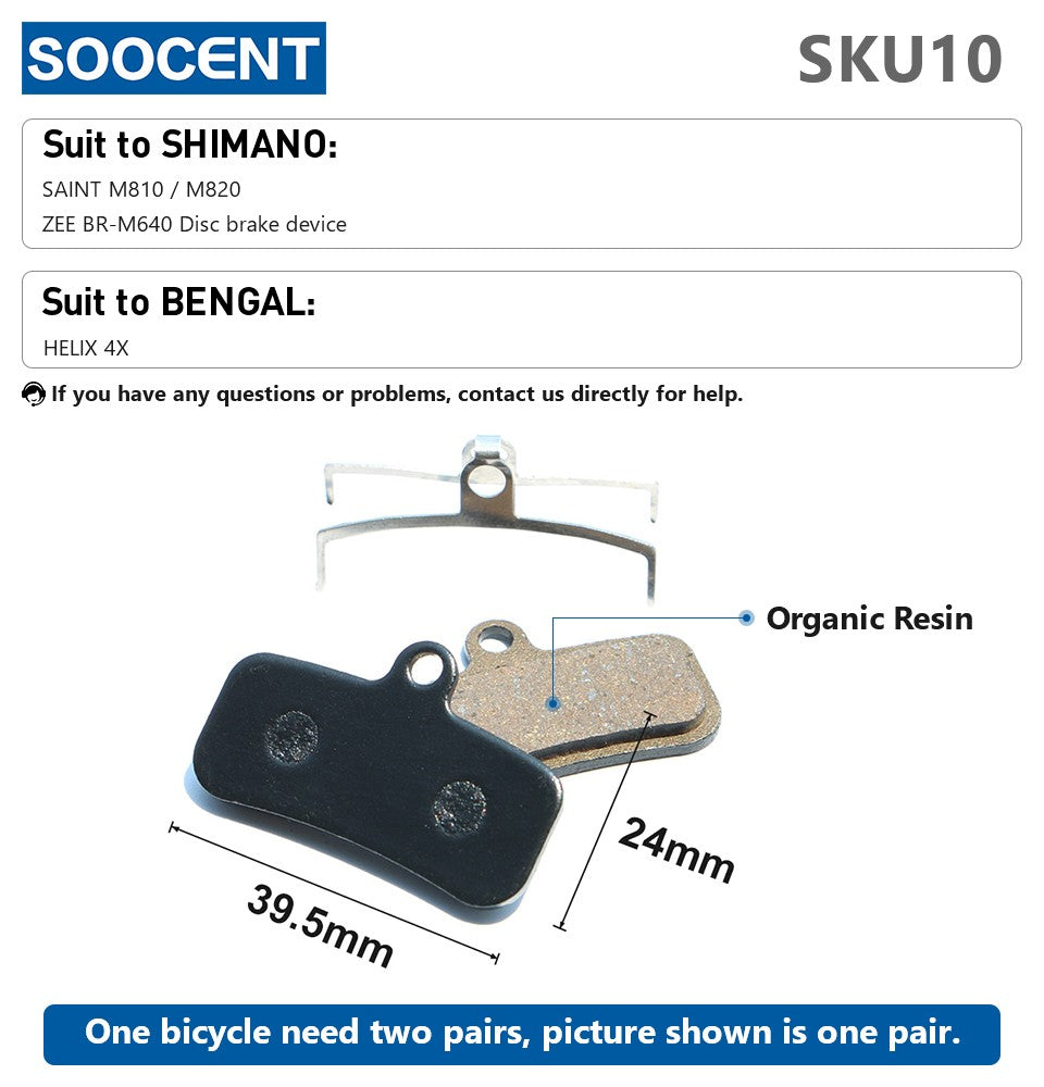 Pastillas de freno hidráulicas para bicicleta de montaña, pastillas de freno de disco de resina orgánica para Shimano xt M445 355 395 Magura, 1 par/2 uds.