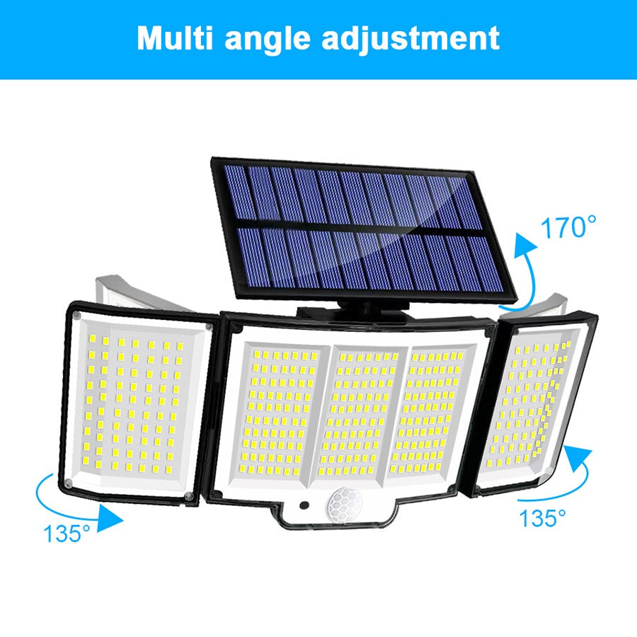 Luz Solar para exteriores, 328/348 LED, Sensor de movimiento superbrillante integrado, gran potencia, IP65, resistente al agua, 3 modos de trabajo, pared de jardín
