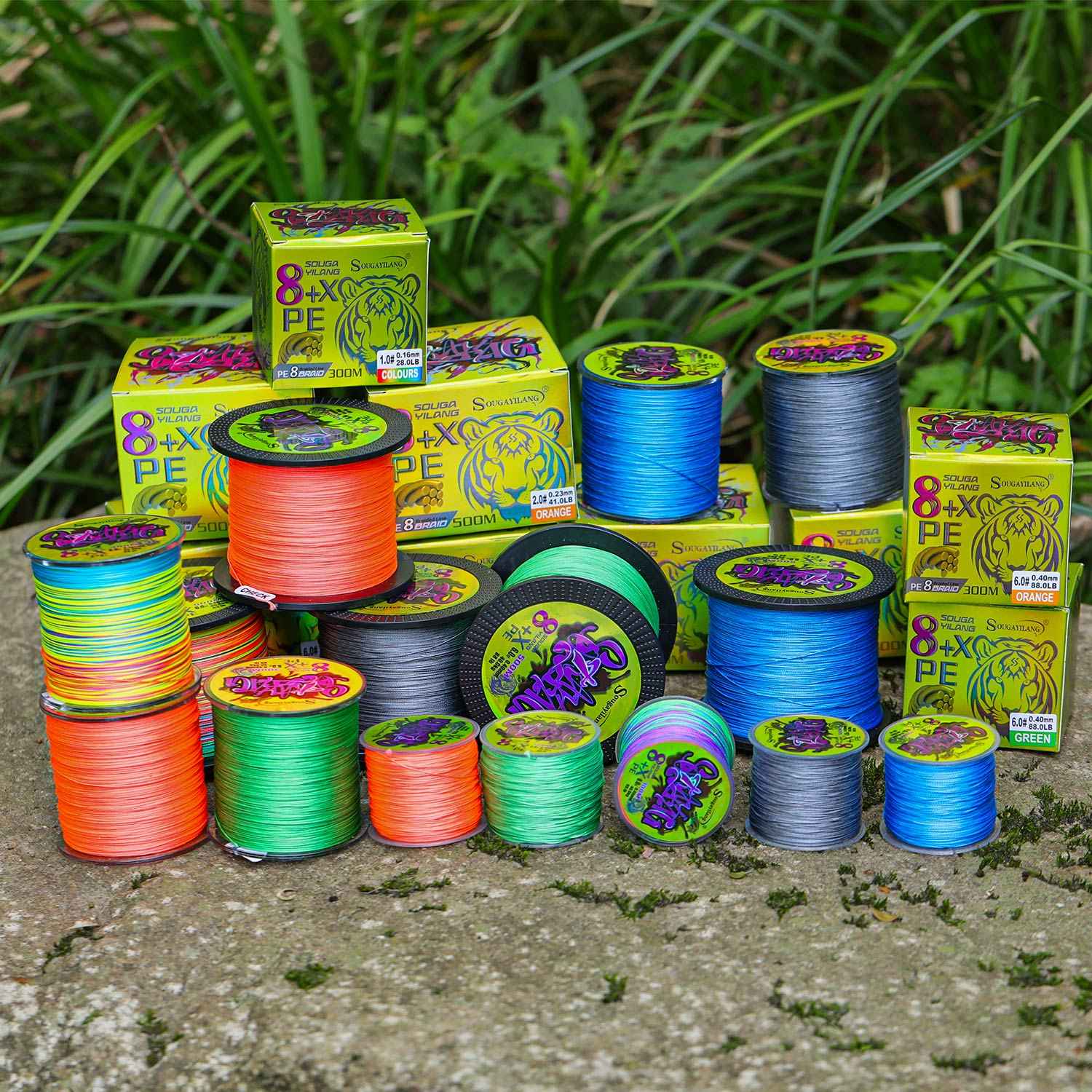 Sougayilang 100M 300M 500M X8 hilo de pescar trenzado 0,12-0,40mm hilo de pescar de carpa multifilamento multifunción para 22-88LB