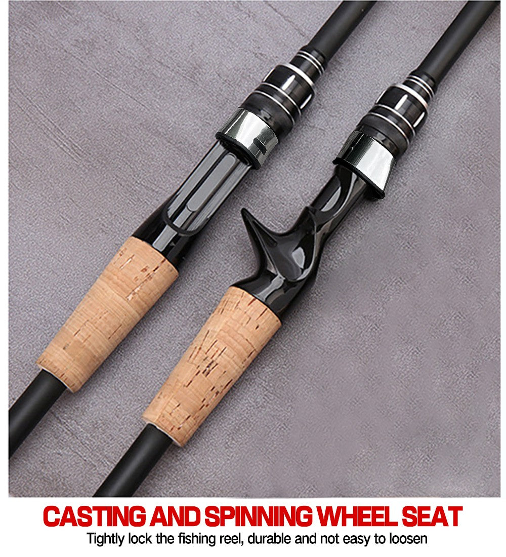 Caña de pescar con señuelo Baitcasting, telescópica giratoria, mango de madera de 8g-25g, aparejos de pesca de fundición de carbono, peso ligero profesional