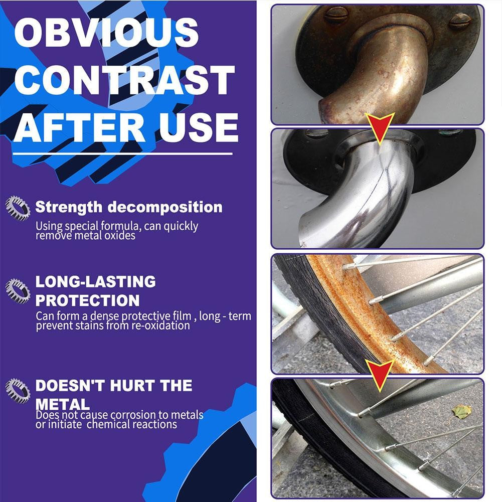 Removedor de óxido multiusos para ruedas de coche, espray de desoxidación de ventana, herramienta de lubricación, Inhibidor hidratante de óxido, herramienta de limpieza, 50ml