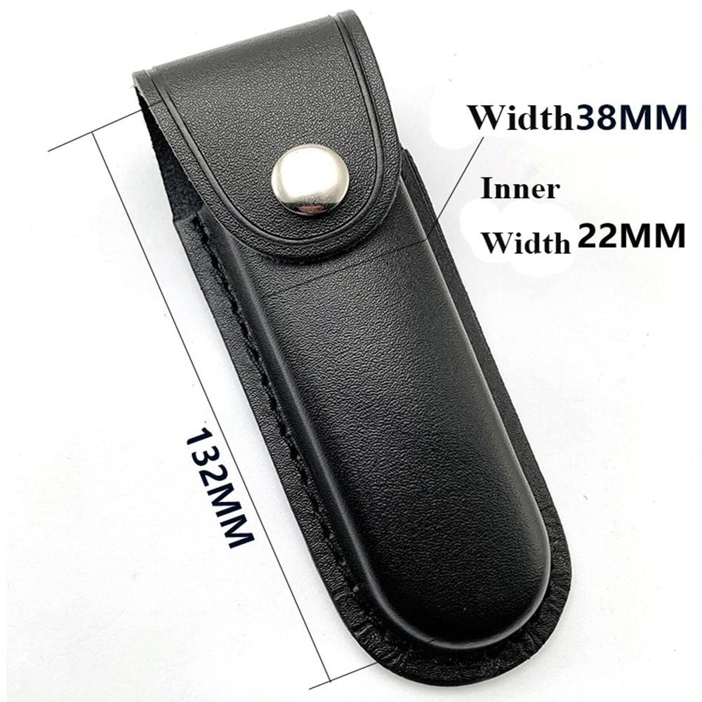 Funda para cuchillo plegable marrón, herramienta para linterna, cinturón, estuche protector, Funda de cuero, bolsillo, caza, campamento, equipo de transporte al aire libre